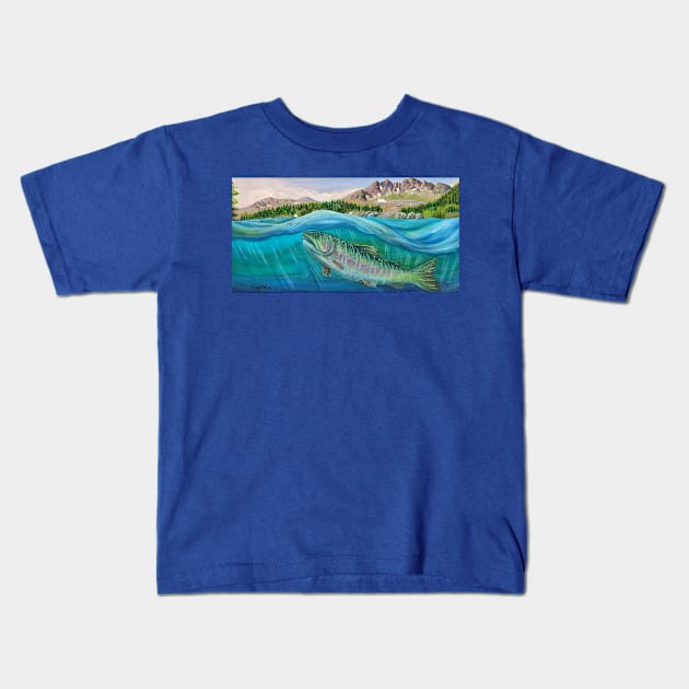 Rainbow trout Kids T-Shirt by Casey McCoy ARTS 